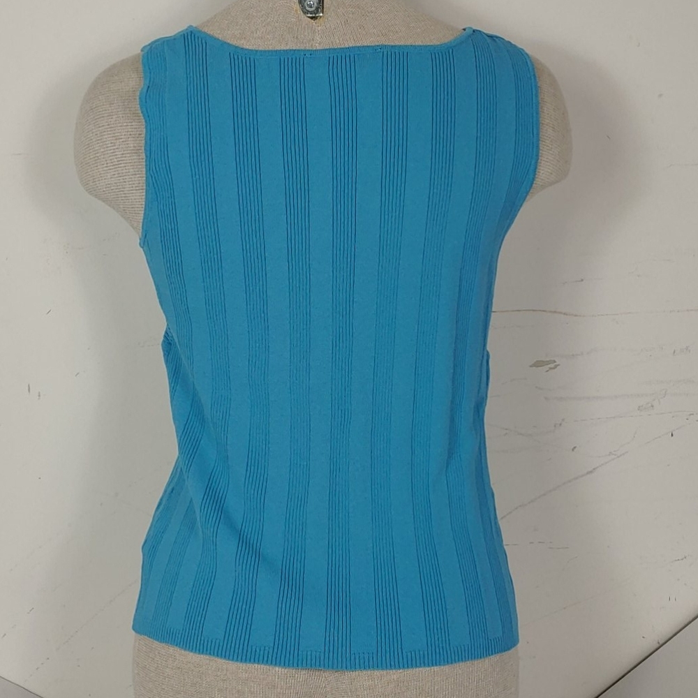 Evan Picone Sleeveless Top size L Turquoise (F) - Picture 4 of 6